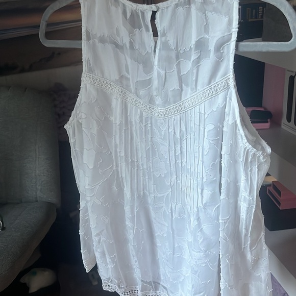 Lucky Brand White Floral Flowy Cold Shoulder Blouse Size XS - Picture 10 of 12